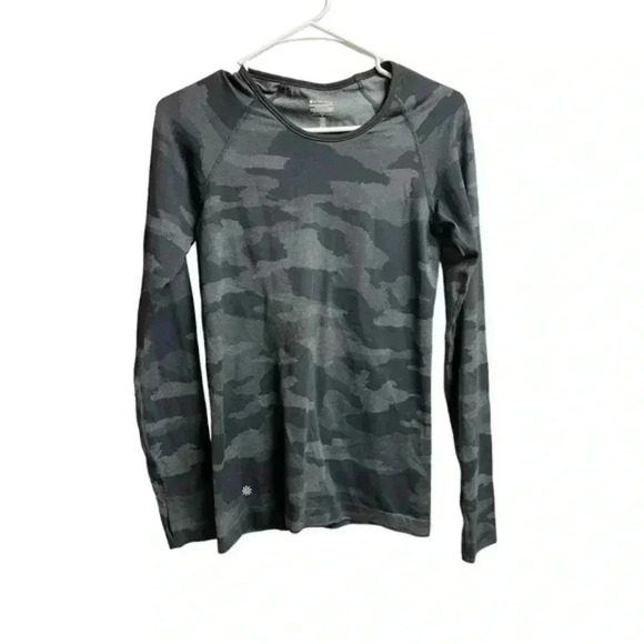 Athleta Speedlight Long Sleeve Camouflage Workout Shirt Women's‎ Size Small - Picture 1 of 5